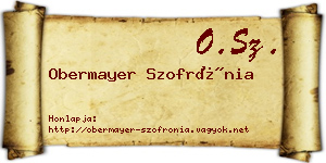 Obermayer Szofrónia névjegykártya